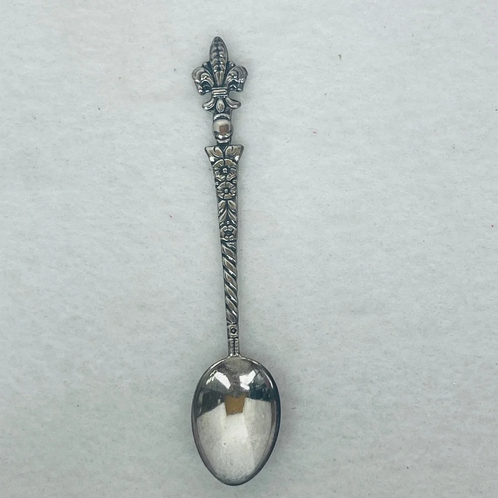 Unbranded Spoon Unisex OS Fleur-de-Lis Silver Ornate Floral Vintage Excellent